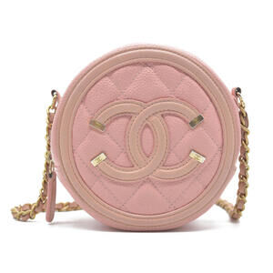 $2150 Chanel Caviar Filigree Quilted Round Crossbody 2019